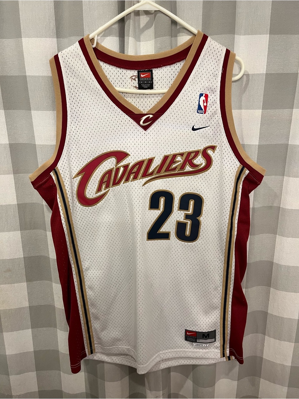 Nike White Kids Athletic Shorts with Red and Gold Trim